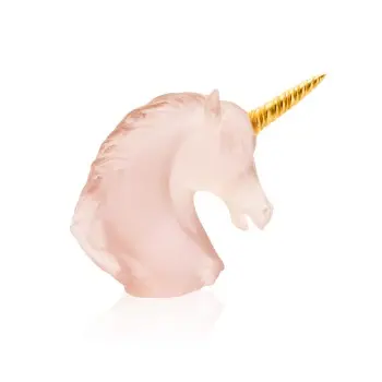 Daum Glass Sculpture Unicorn by Unicorn 10.2'' x 10.6'' x 3.7''