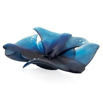 Daum Glass Sculpture Rays Centerpiece by Maya 7.3'' x 21.3'' x 21.3''