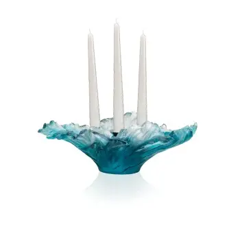 Daum Glass Sculpture Medium Candelabra by Maya 6.7'' x 13.8'' x 5.1''