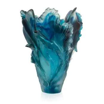Daum Glass Sculpture Rays Magnum Vase by Maya 21.3'' x 18.5'' x 18.5''