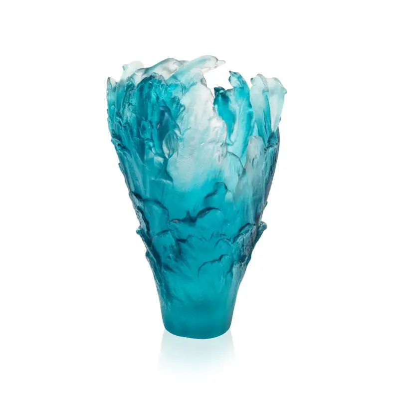 Daum Glass Sculpture Dolphins Large Vase by Maya 13.4'' x 9.4'' x 7.1''