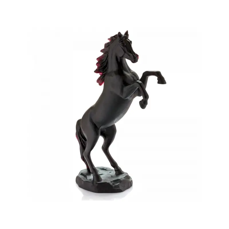 Daum Glass Sculpture Black Spirited Horse by Horse 14.6'' x 11'' x 5.1''