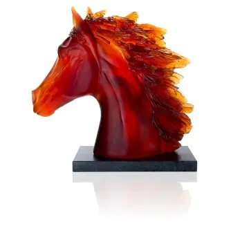 Daum Glass Sculpture Horse Head sculpture by Horse 15.9'' x 7.5'' x 18.5''