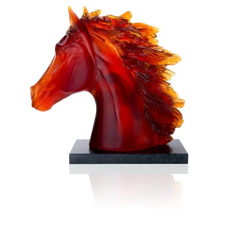 Daum Glass Sculpture Horse Head sculpture by Horse 15.9'' x 7.5'' x 18.5'' Daum Glass Sculpture Horse Head sculpture by Horse 15.9'' x 7.5'' x 18.5''