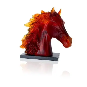 Daum Glass Sculpture Horse Head sculpture by Horse 15.9'' x 7.5'' x 18.5''