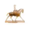 Daum Glass Sculpture Andalusian Horsewoman by Horse 14.2'' x 16.1'' x 4.7''