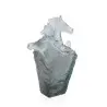 Daum Glass Sculpture Cavalcade Blue Grey Pencil Holder by Cavalcade - Horse Vase 6.9'' x 5.1'' x 3.1''