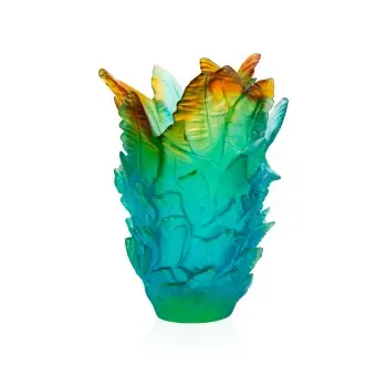 Daum Glass Sculpture Small Vase by Tropical Voyage 8.9'' x 6.7'' x 6.7''