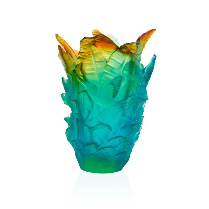 Daum Glass Sculpture Small Vase by Tropical Voyage 8.9'' x 6.7'' x 6.7''