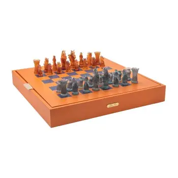 Daum Glass Sculpture Cavalcade Chess Game by Cavalcade - Horse Vase 3.3'' x 24'' x 23.2''