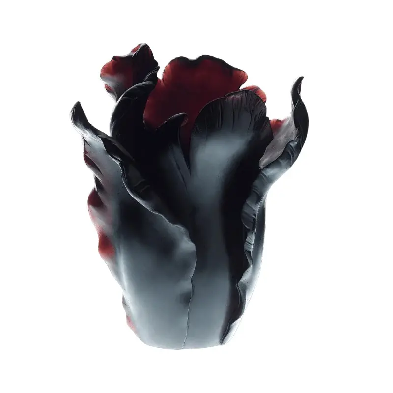 Daum Glass Sculpture Appaloosa Vase by Tulip 13'' x 11.4'' x 9.8''