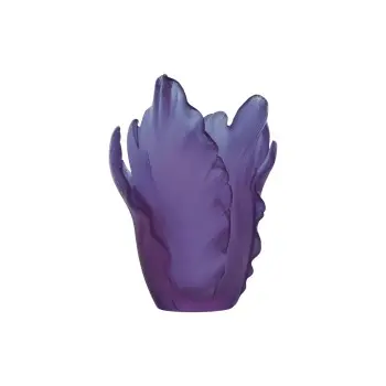 Daum Glass Sculpture Ultraviolet Vase by Tulip 6.7'' x 4.7'' x 4.7''