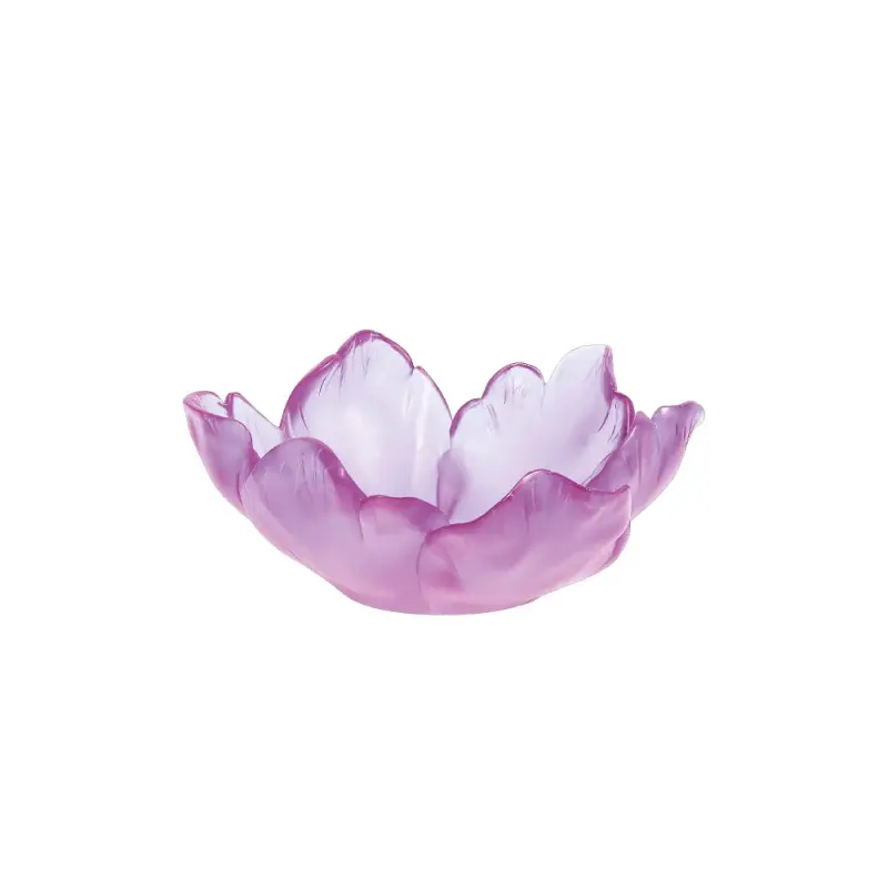 Daum Glass Sculpture Ultraviolet Bowl by Tulip 3'' x 6.3'' x 6.3''