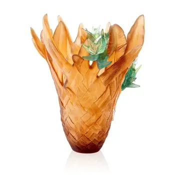 Daum Glass Sculpture Magnum Vase by Tressage Paradis 19.9'' x 16.9'' x 16.9''
