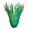 Daum Glass Sculpture Magnum Vase by Tressage 19.9'' x 16.9'' x 16.9''