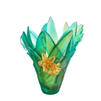 Daum Glass Sculpture Large Vase by Tressage 14.6'' x 12.2'' x 12.2''