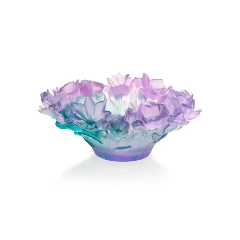 Daum Glass Sculpture Medium Bowl by Sweet Garden 5.1'' x 12.2'' x 12.2''