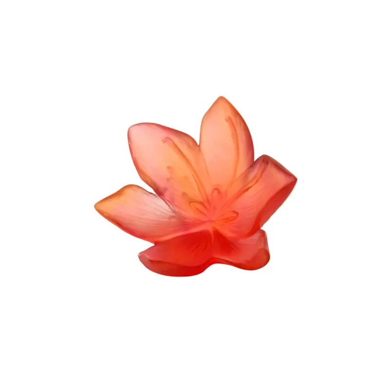 Daum Glass Sculpture Large Decorative Flower by Safran 4.3'' x 5.1'' x 5.1''