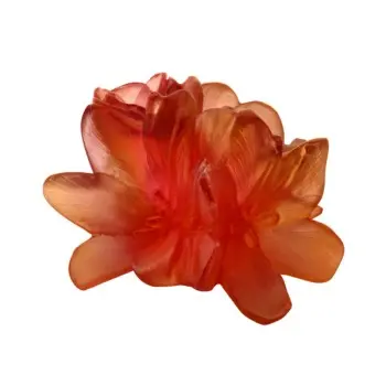 Daum Glass Sculpture Small Decorative Flower by Safran 2.6'' x 4.3'' x 4.3''