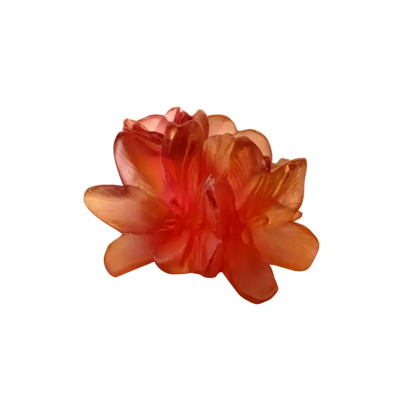 Daum Glass Sculpture Small Decorative Flower by Safran 2.6'' x 4.3'' x 4.3''