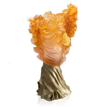 Daum Glass Sculpture Prestige Vase by Rose Royale 37.4'' x 21.3'' x 15.7''