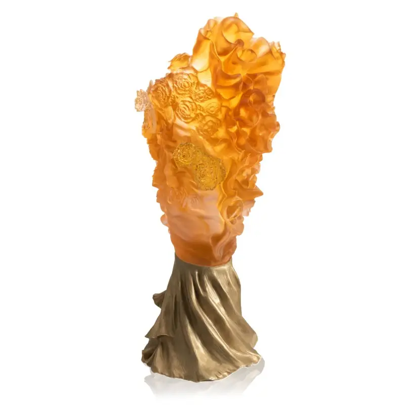 Daum Glass Sculpture Prestige Vase by Rose Royale 37.4'' x 21.3'' x 15.7''