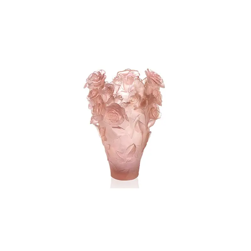 Daum Glass Sculpture Pink Magnum Vase by Rose Passion 20.9'' x 15.7'' x 15.7''