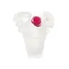 Daum Glass Sculpture White Vase & Red Flower by Rose Passion 6.7'' x 5.7'' x 5.7''