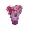Daum Glass Sculpture Red & Purple Vase by Rose Passion 6.7'' x 5.7'' x 5.7''