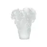 Daum Glass Sculpture White Vase by Rose Passion 6.7'' x 5.7'' x 5.7''