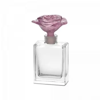 Daum Glass Sculpture Pink Perfume Bottle 30 ml by Rose Passion 4.6'' x 2.6'' x 1''