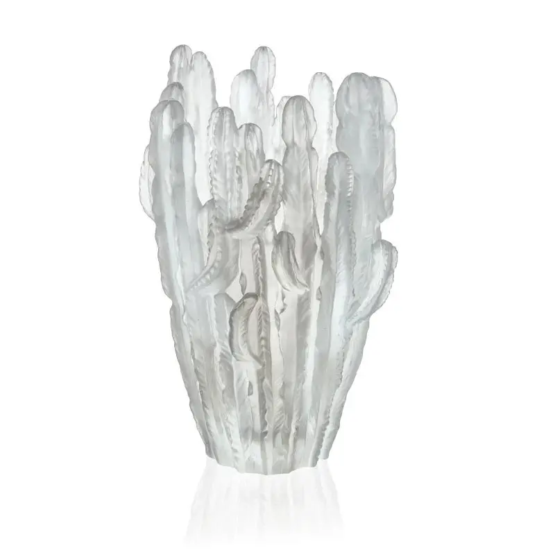Daum Glass Sculpture Large Grey Vase by Jardin de Cactus Emilio Robba 16.1'' x 9.8'' x 9.8'' Daum Glass Sculpture Large Grey Vase by Jardin de Cactus Emilio Robba 16.1'' x 9.8'' x 9.8''