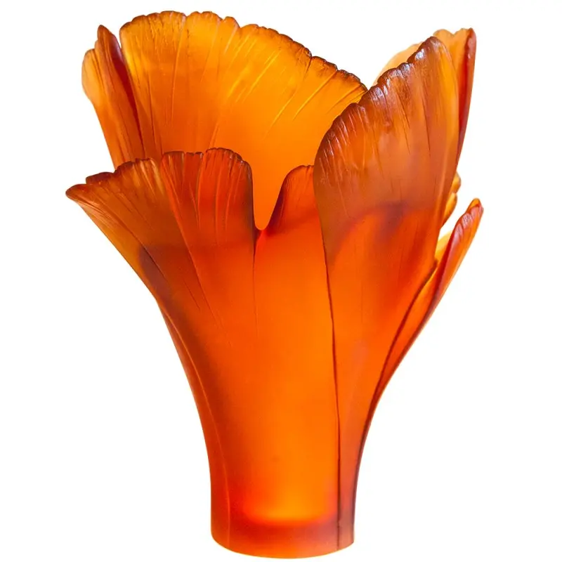 Daum Glass Sculpture Magnum Amber Vase by Ginkgo 20.5'' x 15.7'' x 15.7'' Daum Glass Sculpture Magnum Amber Vase by Ginkgo 20.5'' x 15.7'' x 15.7''