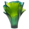 Daum Glass Sculpture Magnum Green Vase by Ginkgo 20.5'' x 15.7'' x 15.7''