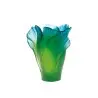 Daum Glass Sculpture Medium Green Vase by Ginkgo 6.7'' x 5.5'' x 5.5''