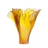 Daum Glass Sculpture Large Amber Vase by Ginkgo 11.8'' x 11'' x 11''