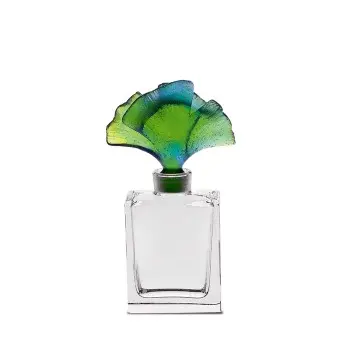 Daum Glass Sculpture Green Perfume Bottle 30 ml by Ginkgo 4.6'' x 2.6'' x 1''