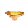 Daum Glass Sculpture Amber Bowl by Ginkgo 4.7'' x 11.4'' x 11.4''