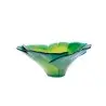 Daum Glass Sculpture Green Bowl by Ginkgo 4.7'' x 11.4'' x 11.4''