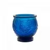 Daum Glass Sculpture Medium Blue Vase by Empreinte 8.9'' x 8.7'' x 8.7''