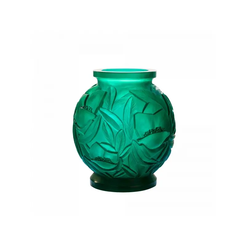 Daum Glass Sculpture Large Green Vase by Empreinte 13.4'' x 11.8'' x 11.8'' Daum Glass Sculpture Large Green Vase by Empreinte 13.4'' x 11.8'' x 11.8''
