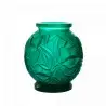 Daum Glass Sculpture Large Green Vase by Empreinte 13.4'' x 11.8'' x 11.8''
