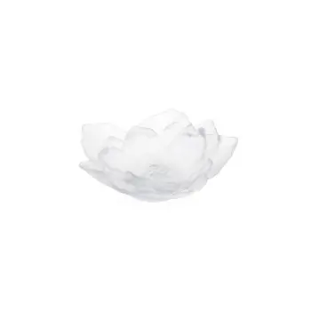 Daum Glass Sculpture Small White Bowl by White Camelia 1.8'' x 5.3'' x 5.3''
