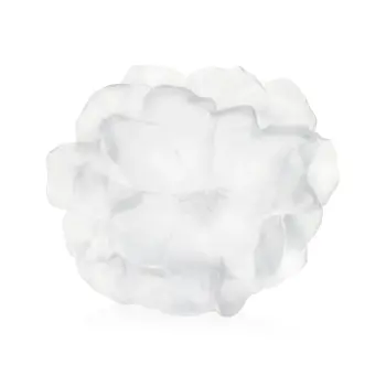 Daum Glass Sculpture Large White Vase by White Camelia 11.2'' x 13.4'' x 5.9''