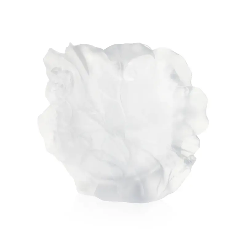 Daum Glass Sculpture Large White Vase by White Camelia 11.2'' x 13.4'' x 5.9'' Daum Glass Sculpture Large White Vase by White Camelia 11.2'' x 13.4'' x 5.9''