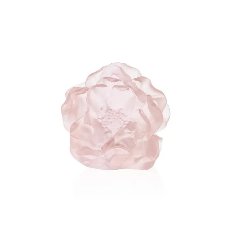 Daum Glass Sculpture Pink Decorative Flower by Pink Camelia 3.1'' x 2.2'' x 3.3''