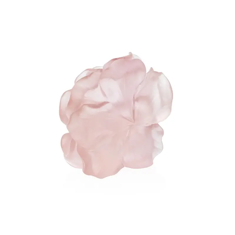 Daum Glass Sculpture Pink Decorative Flower by Pink Camelia 3.1'' x 2.2'' x 3.3''