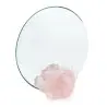 Daum Glass Sculpture Pink Mirror by Pink Camelia 10.2'' x 3'' x 9.8''