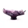 Daum Glass Sculpture Large Violet Bowl by Violet Camelia 6.3'' x 15'' x 15''