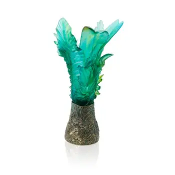 Daum Glass Sculpture Prestige Vase by Tropical Borneo Emilio Robba 32.7'' x 19.7'' x 19.7''